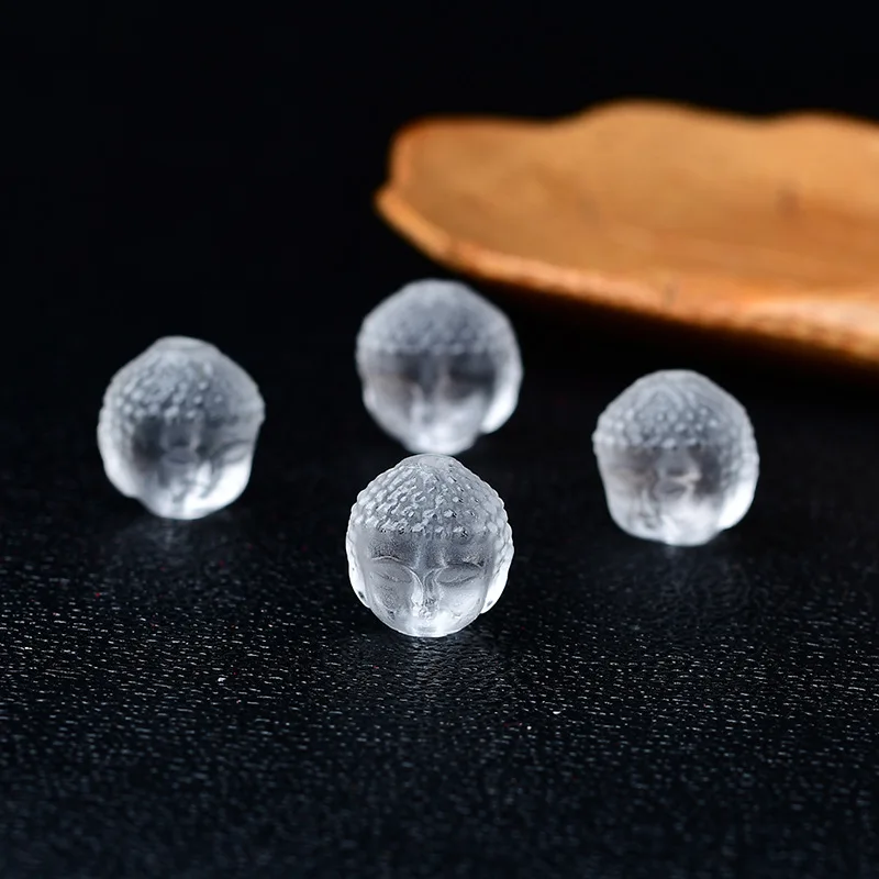 1piece white crystal  CARVED buddha head 12-13mm nature wholesale FULL HOLE