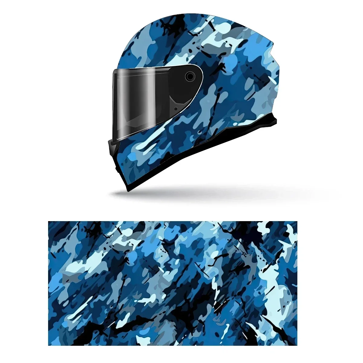 

Camouflage Pattern Full Helmet Wrap Sticker Motorcycle Helmet Racing Graphic Decal Vinyl Wrap Helmet Decorative Sticker