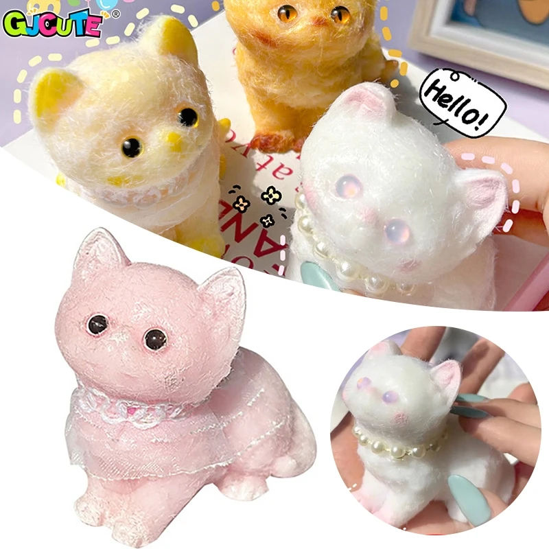 

Cartoon Kawaii Plush Cat Slow Rebound Toy Soft Feel Fidgeting Pinching Fingertip Toys Kids Stress Relief Toy Cute Girl Gift