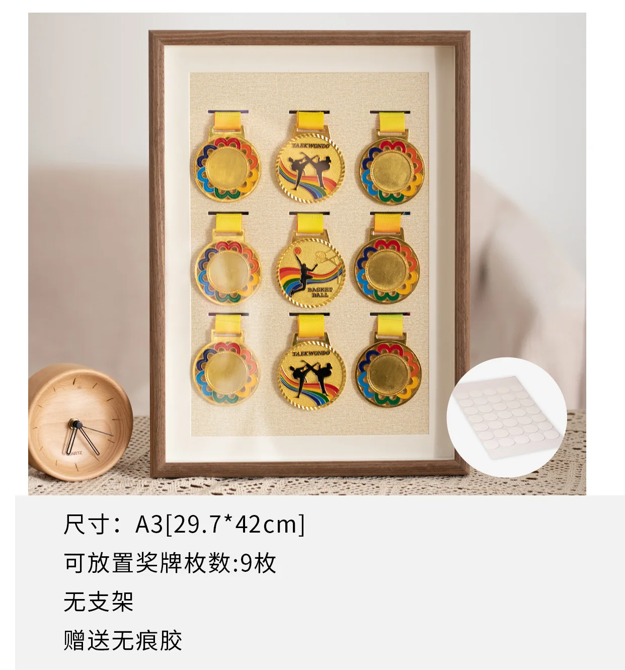 Wooden Medal Photo Frame Storage Box Marathon Hanging Decoration Frame Hollow Keep Honor Medal Arrange The Table