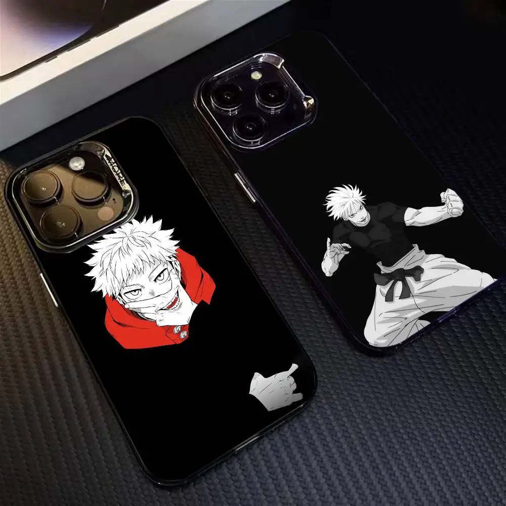 

Anime J-Jujutsu K-Kaisen Gojo Phone Case For iPhone 16 17 15 14 12 13 Pro Max Black Color Shockproof Cover