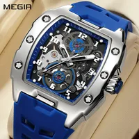 MEGIR, nuevos relojes para hombre, marca de lujo, reloj mecánico automático, reloj de pulsera deportivo informal de silicona, reloj resistente al agua, regalo para hombre 8602