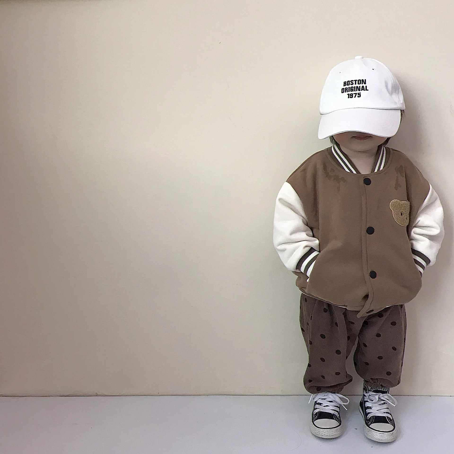 Children\'s Bomber Jacket For Boys Jacket Fashion Girls Bear Pattern Coat 2021 Autumn Korean Kids Cotton Outerwear Baby Clothes