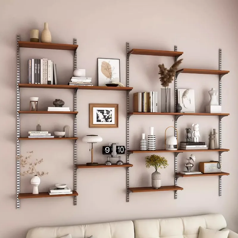 

Medieval style sofa rear shelf living room wall display storage solid wood baffle