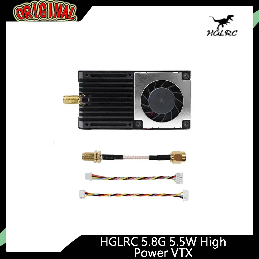 

HGLRC 5.8G 5.5W High-Power VTX | Adjustable Power, OSD & Cooling Sink for FPV Freestyle & Long-Range Drones