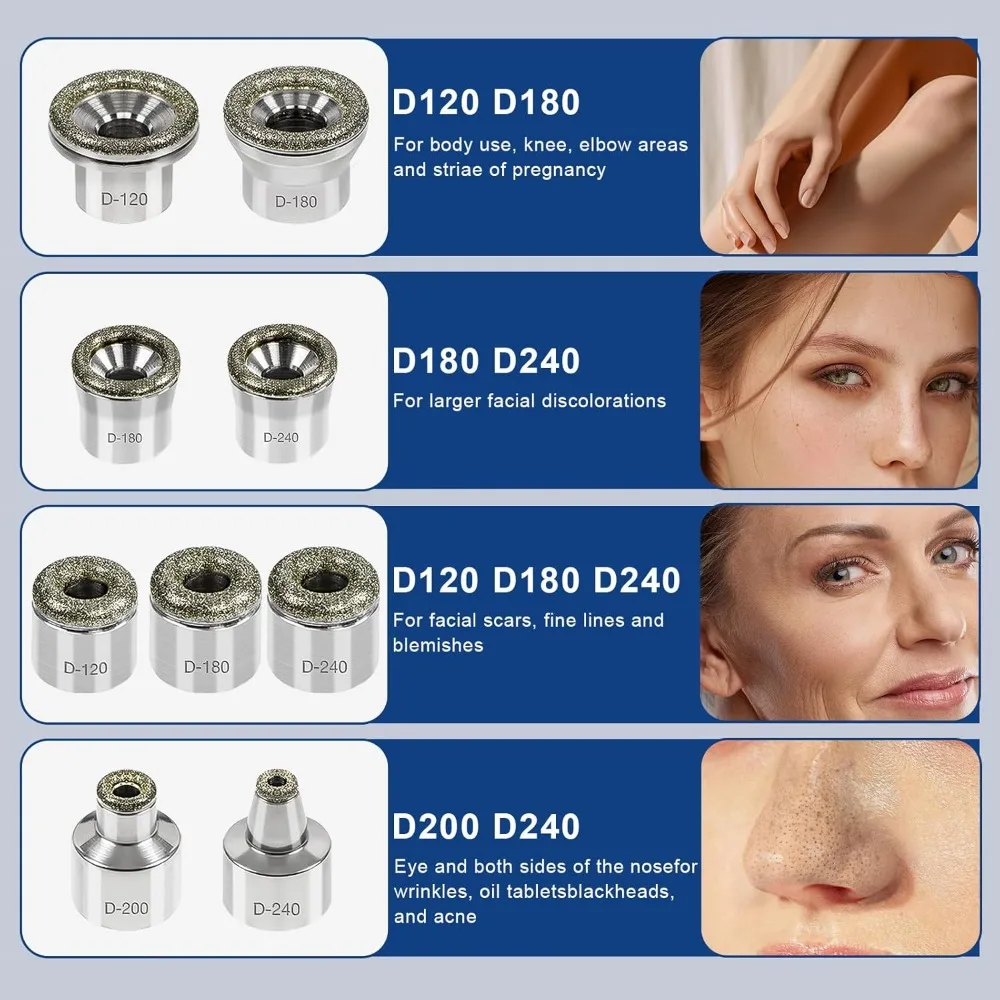 6-9 Spitzen Diamant-Dermabrasionskopf Mikrodermabrasions-Exfoliator Gesichts-Dermabrasionsgerät für Zuhause Dermabrasions-Ersatzköpfe – Detail 1