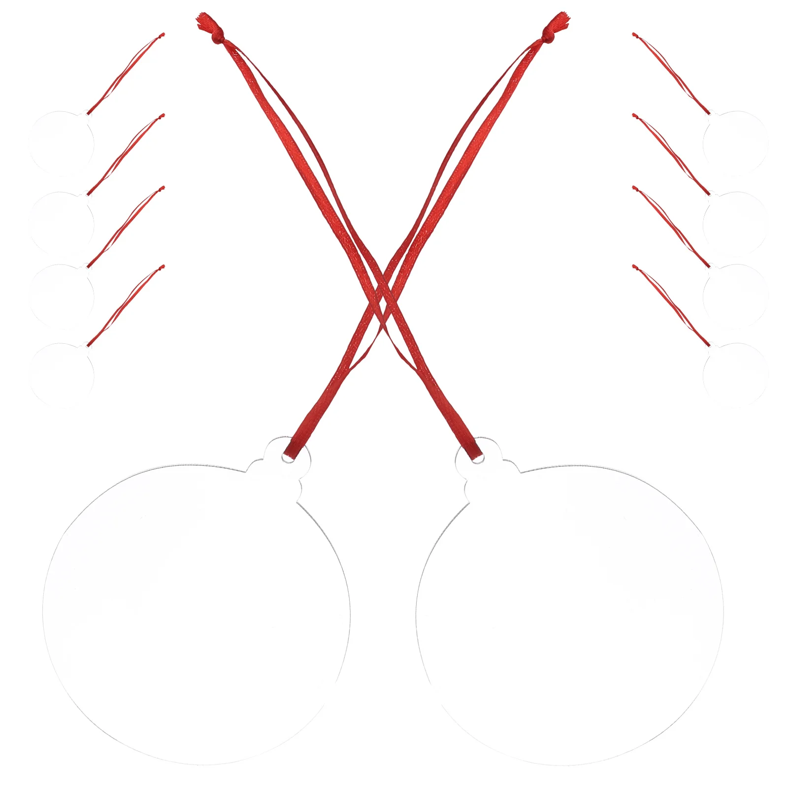 

10 Pcs Christmas Decoration Tree Pendant Blank Ornament Diy Heat Transfer Hanging Ornaments for Crafting Pendants