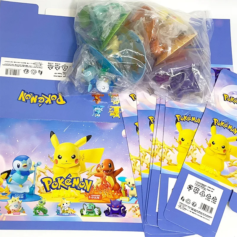Pokemon pikachu anime figura dos desenhos animados caixa cega criativo personalizado kawaii estátua modelo ornamento criança surpresa caixa de presente aniversário