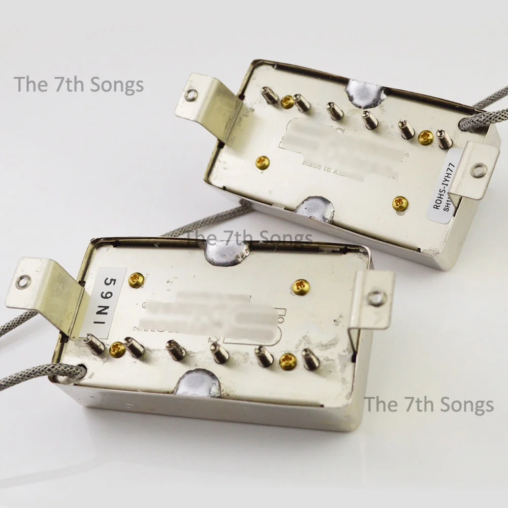 SH1 59 PAF ألنيكو 5 هامبوكر بيك اب الرقبة جسر النيكل غطاء فضي هامبوكر للجيتار الكهربائي