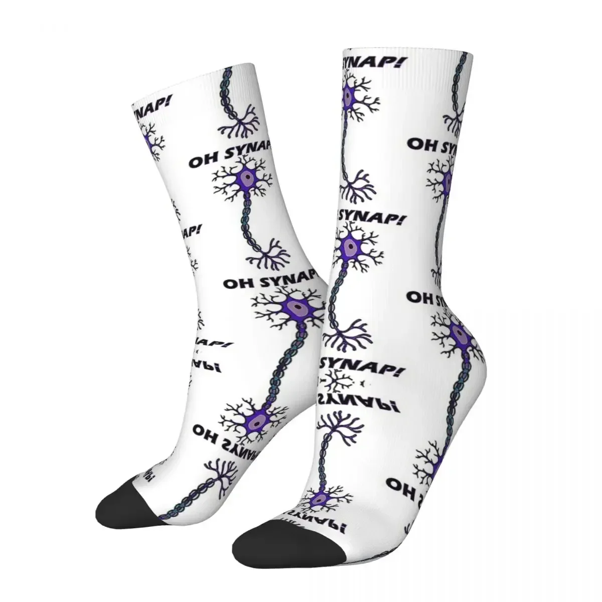 Neuron - Oh Snap! - Science Pun Socks Harajuku Super Soft Stockings All Season Long Socks Accessories for Man's Woman's Gifts