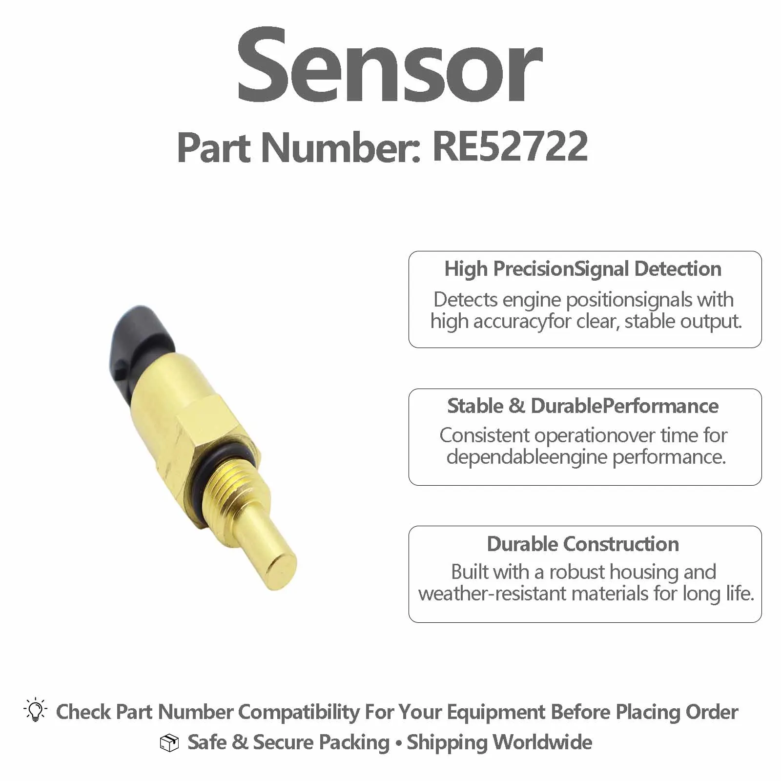 4045HL270 Temperature Sensor For John Deere Wheel Loader 444J 444K 524K 544G 544J 544K 624J 624K 624KR 644G 644J 644K 700J 710J