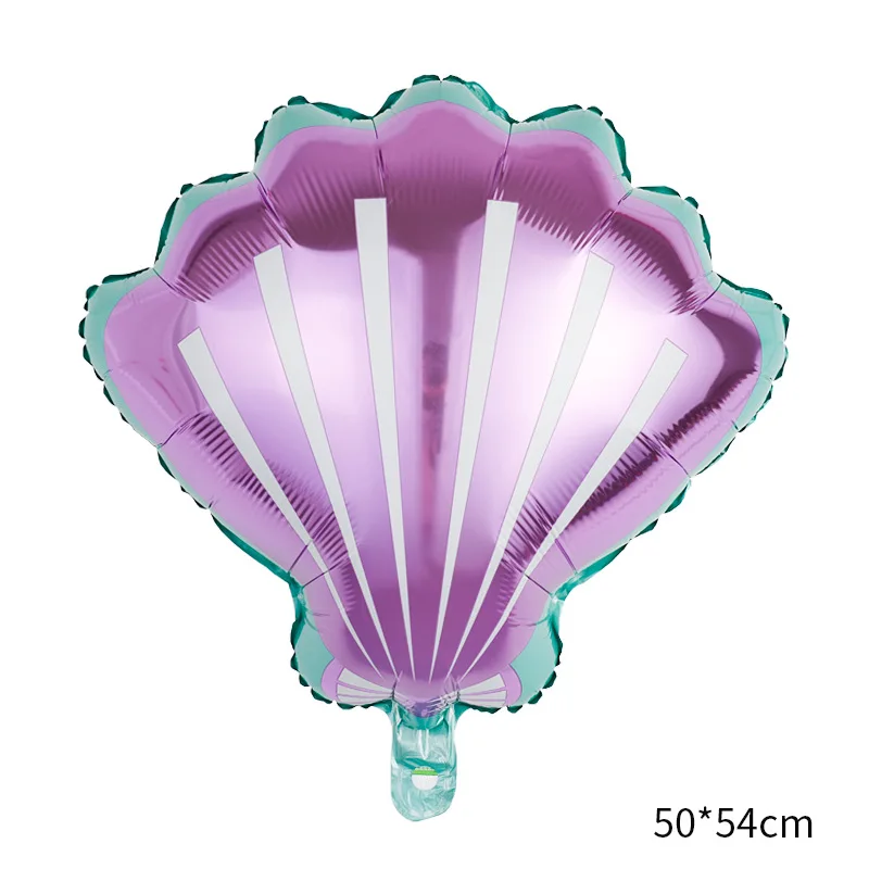 Zestaw balonów na imprezę syrenka fioletowy numer muszla balon foliowy dziewczyna mała syrenka dekoracje urodzinowe sprzyja powietrzu Globos Baby Shower — zdjęcie 7