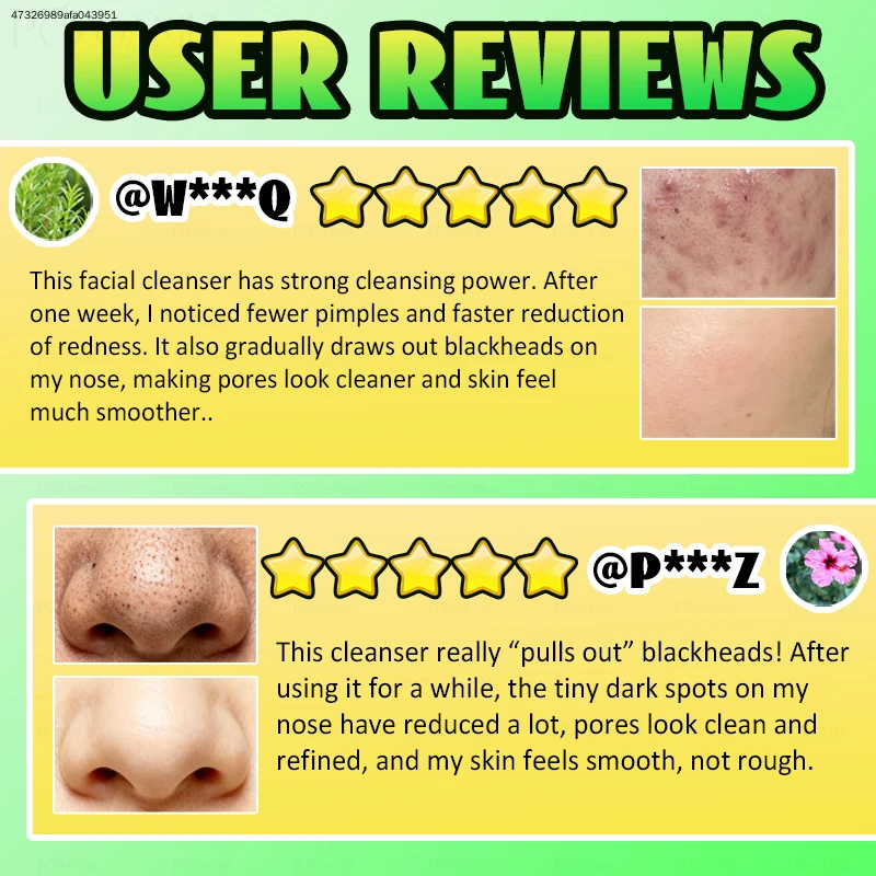 POZOAMIS Deep Pore Cleansing Facial Cleanser Cream Gentle Face Wash Remove Excess Oil Help Refine Skin Pore Appearance Daily Facial Cleansing Skin Care Product