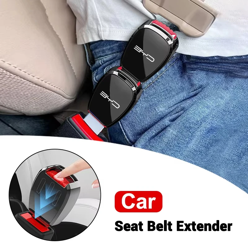 Alloy Car Safety Strap Extension Seat Buckle Shoulder Strap Extender For BYD Song Pro Tang Dmi QIn PLUS Max Yuan EV Seal Dolphin
