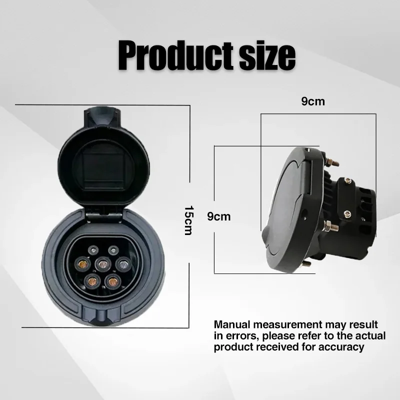 

32A Electric Vehicle Charging Socket IEC 62196-2 Type 2 7KW AC Pole Socket 22KW Type2 Female Plug for Single/Three Phase 240V