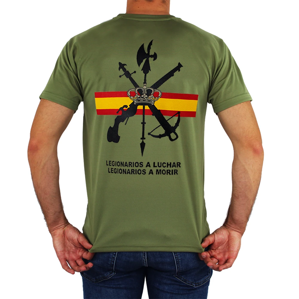 Camiseta Legión Española. 100% Algodón De Alta Calidad, Cuello Redondo, De Gran Tamaño, Casual