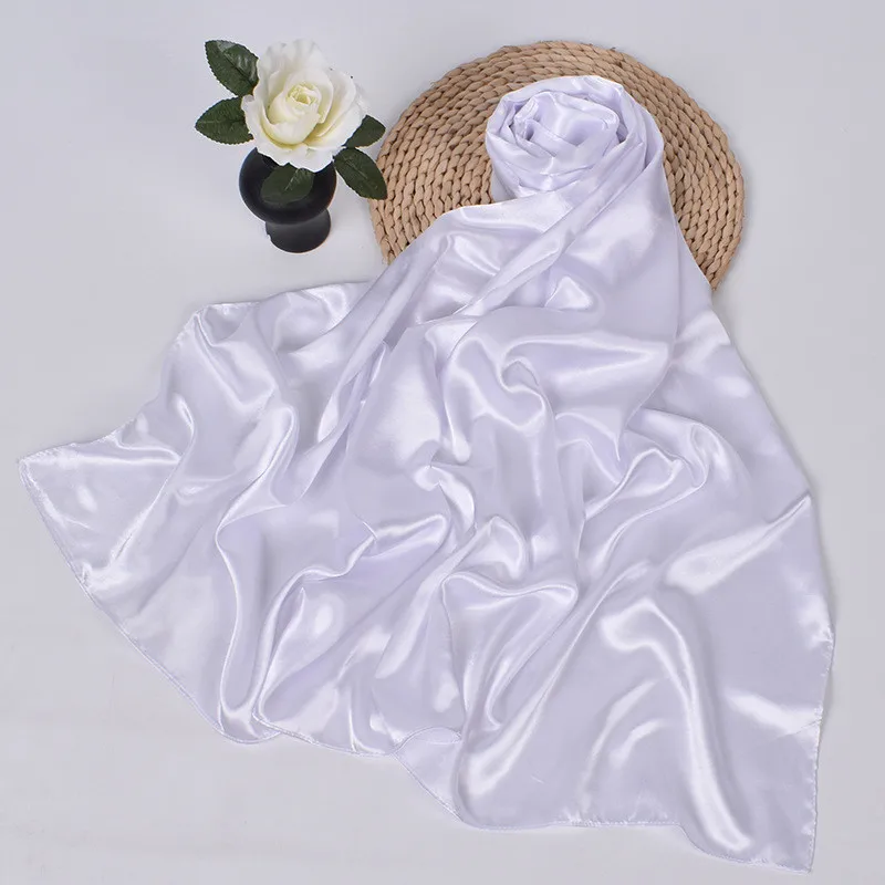 90 cm Seide Schal Schal Headwraps Für Frau Mode Vier Jahreszeiten Haar Zubehör Hijab Foulard Bandana Femme Kopftuch – Detail 12