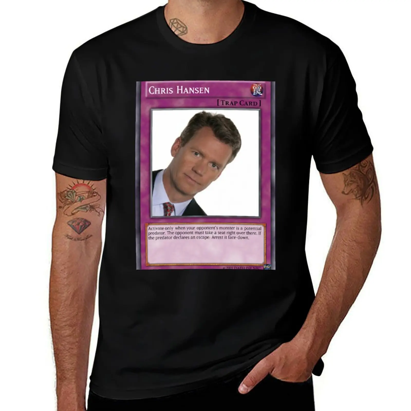 Chris Hansen Trap Card T-Shirt Simple Casual Short Sleeve Cotton T-Shirt