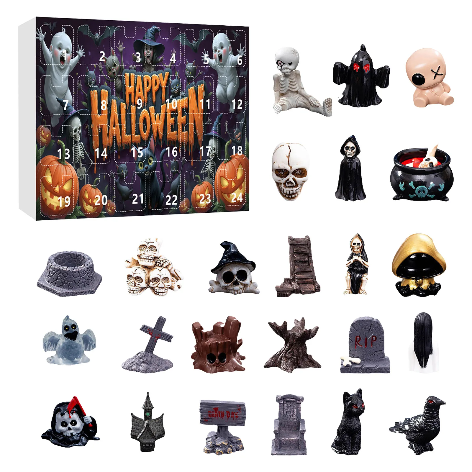 Countdown to Christmas Calendar Surprise Halloween Countdown Calendar Pumpkin Resin Shaped Atmosphere Sand Hour Glass for Kids