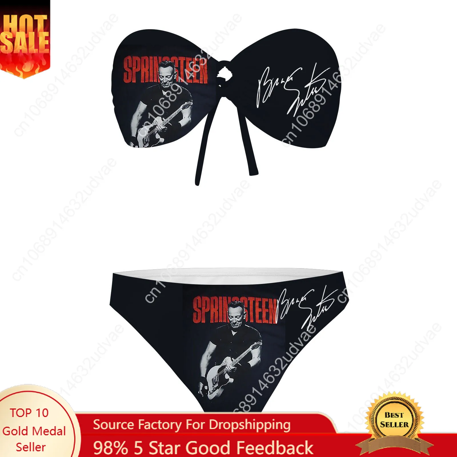 

Bruce Springsteen Strapless Swimsuit Womens Bathing Suits Personalized Fashion Swimwear Pool Party Bikini Customize Beachwear