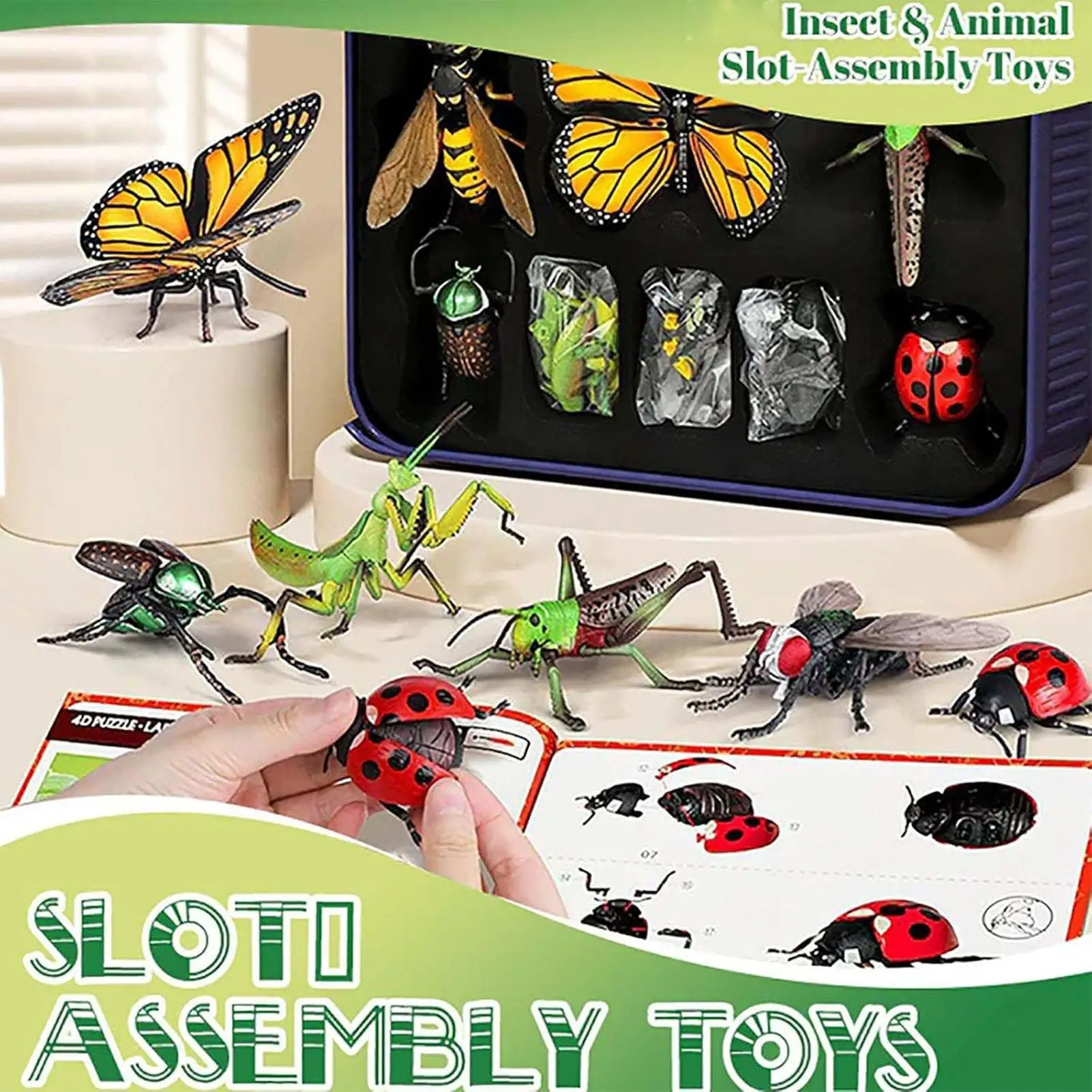 Juguetes de montaje, modelos realistas 3D, juego DIY, rompecabezas educativo de animales para niño, Navidad, cumpleaños, aula, fiesta de viaje de Pascua