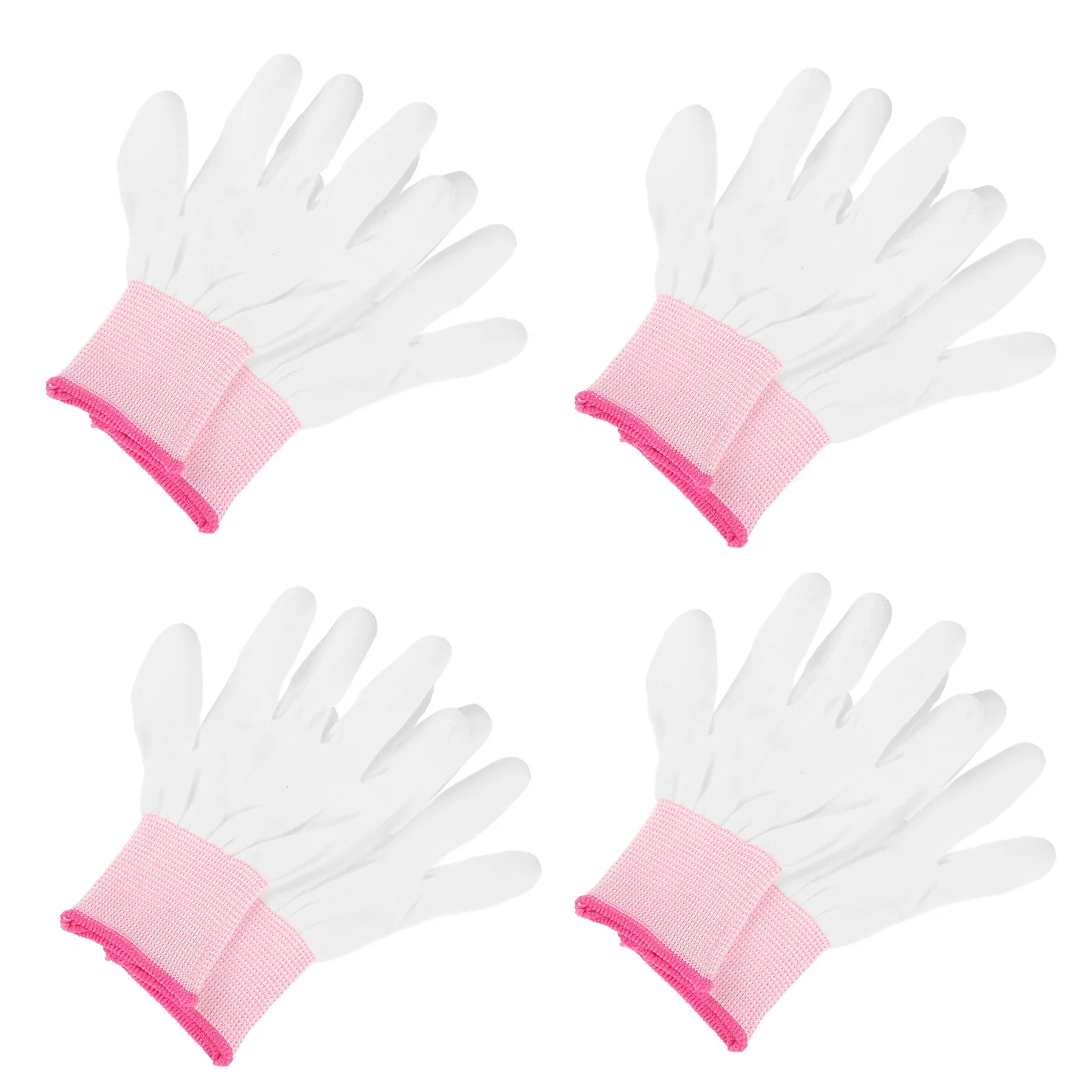 

12Pairs PU Coated Finger Gloves Washable Nylon Construction for Sensitive Environments Quilting Sewing Anti Static Work Gloves