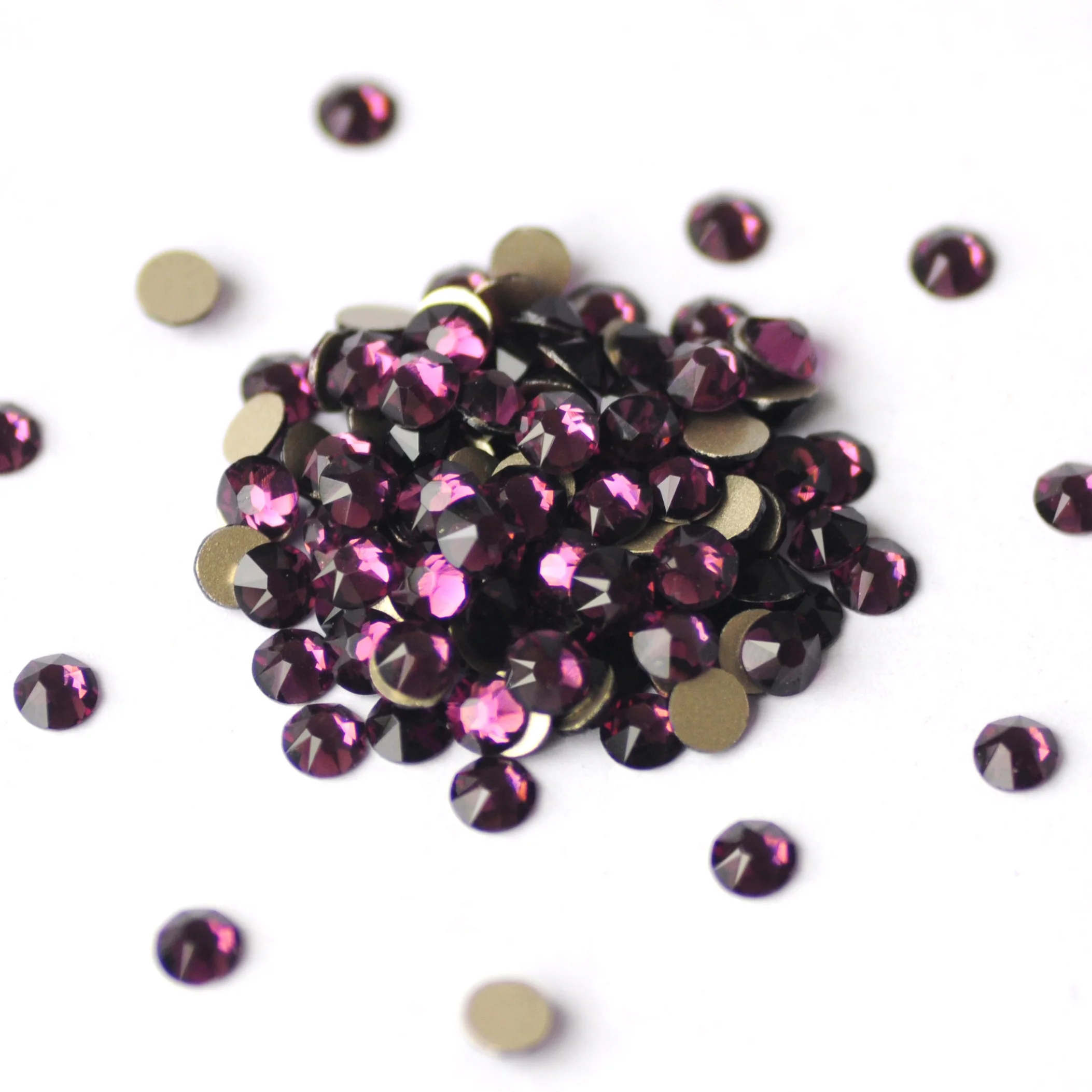 8 große und 8 kleine Amethyst-Xirius-Strasssteine, nicht heißklebend, flache Rückseite, Kristall-Strass für DIY-Nagelkunst, Kleidung, Glitzer – Detail 4