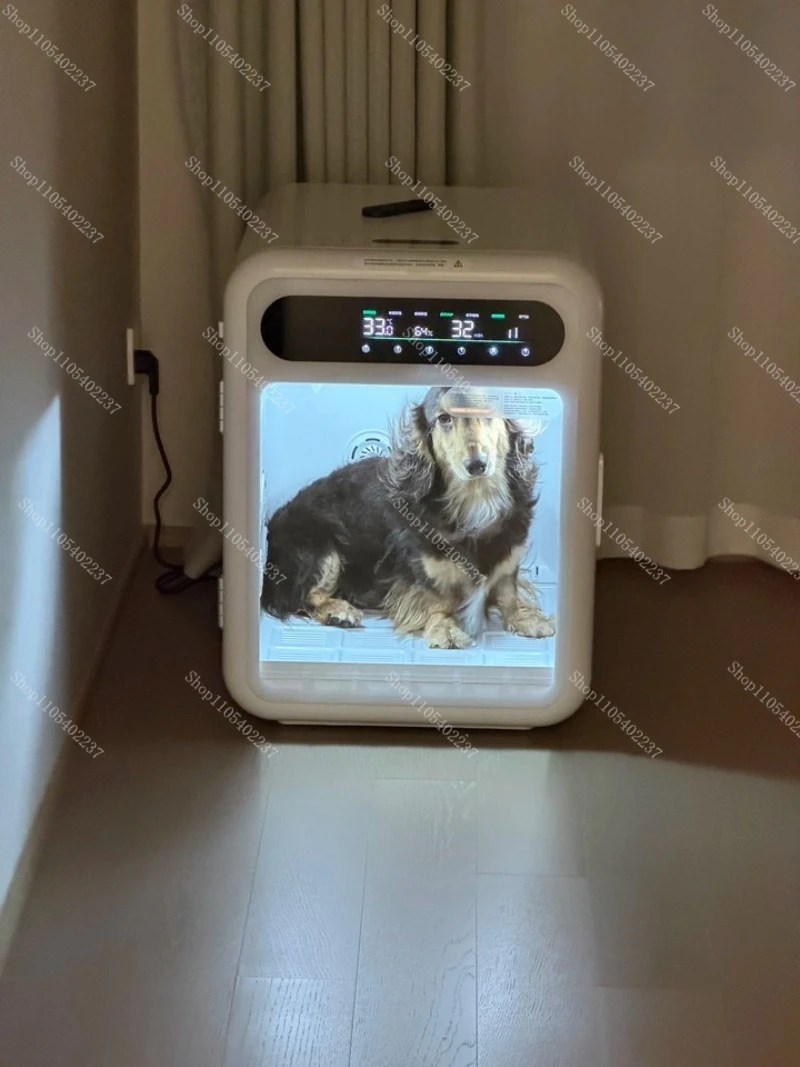 F1 75L - White Automatic Pet Dryer - Smart Dog/Cat Grooming Blower with Timer & Temperature Control for Home Use
