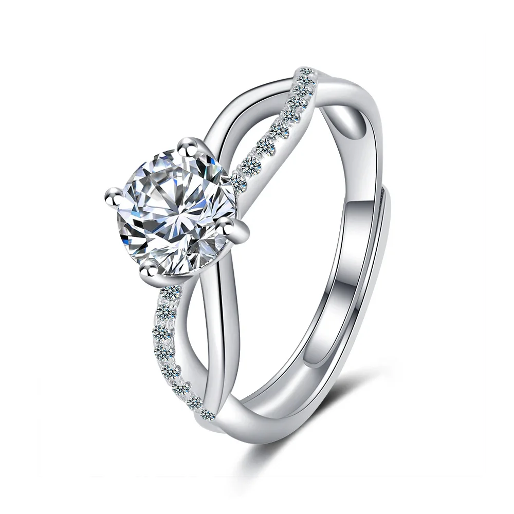 

Модное легкое роскошное кольцо из стерлингового серебра 925 пробы с крестом и бриллиантом и цирконом с четырьмя когтями, подарок на день рождения, годовщину