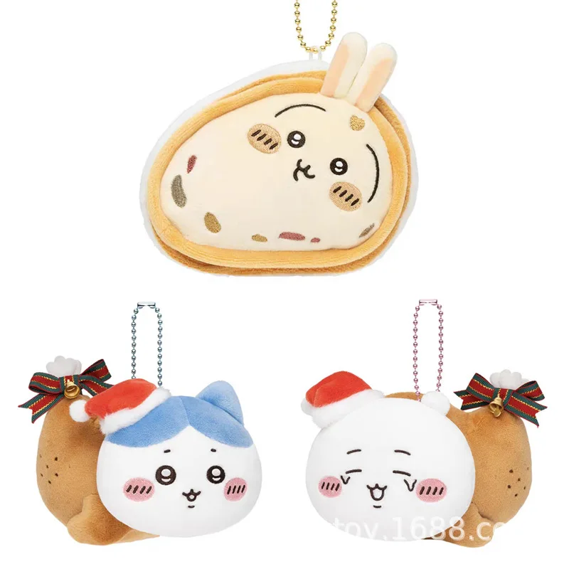 Chiikawa Christmas Thanksgiving Turkey Cheese Plush Pendant Hachiware Usagi Stuffed Doll Bag Charm Decor Gifts For Girls