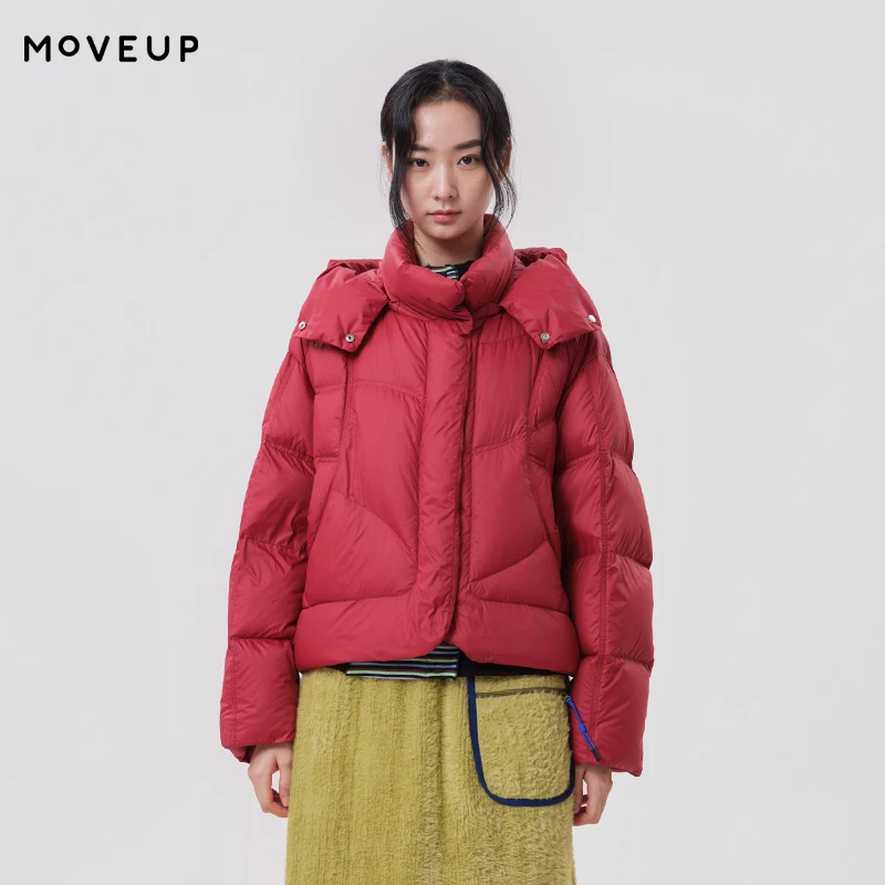 MOVEUP Women's Winter Down Jacket Detachable Hood Duck Down Jacket FUN Series 2026 New Daily Commuter Short Outerwear 3ELD21234