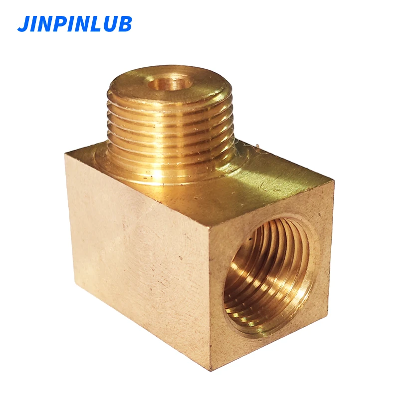 JINPINLUB Right angle copper inner elbow 90 degree pipe connector for copper aluminum nylon pipe lubrication system