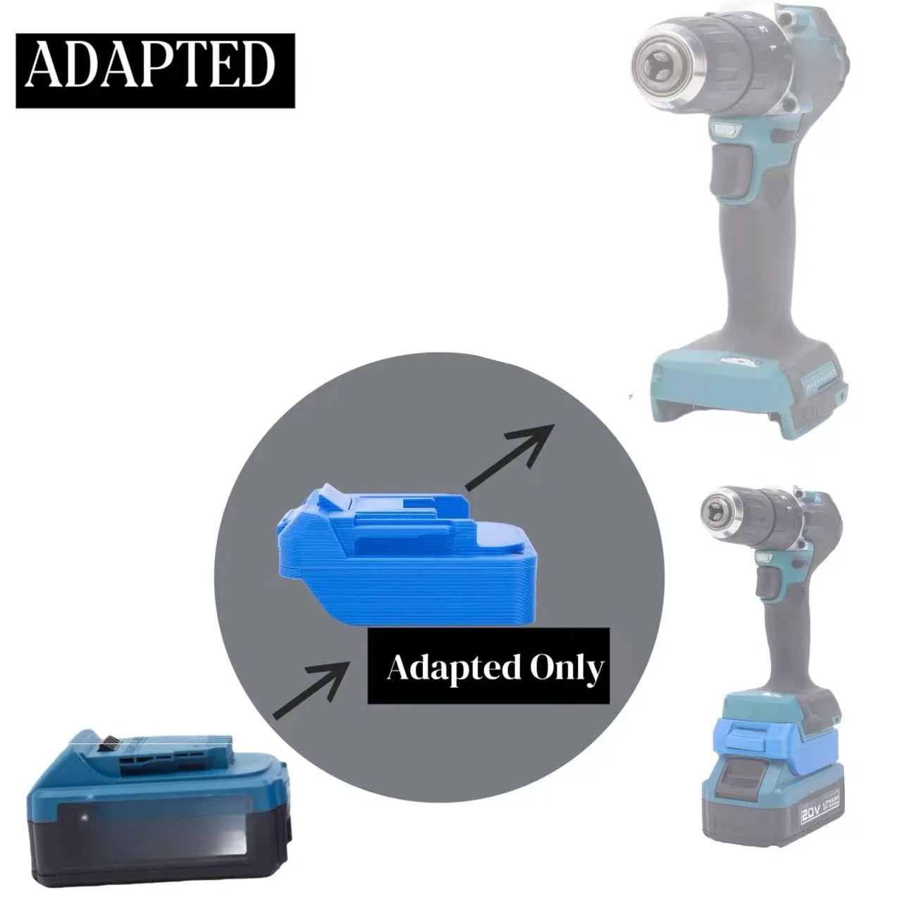

Batteries Converter Adapter For Hercules 20V Lithium To For MAKATA 18V Cordless Tool (Not Include Tools And Battery)