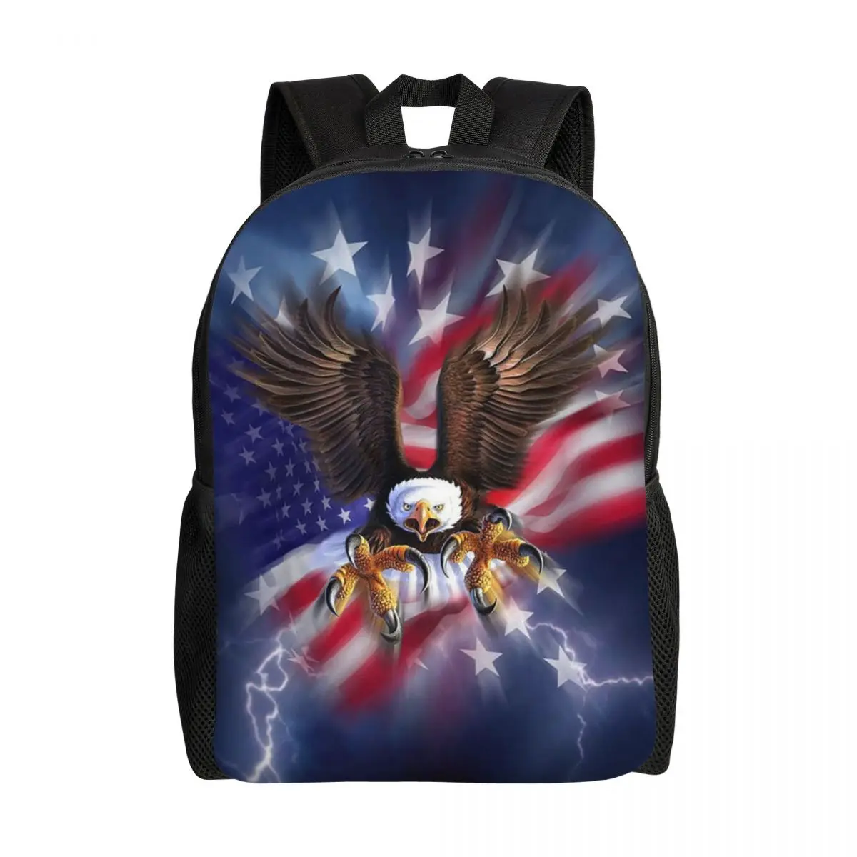 American Flag And Eagle Backpacks for Women Men Water Resistant School College US Patriotic Bag Printing Bookbag