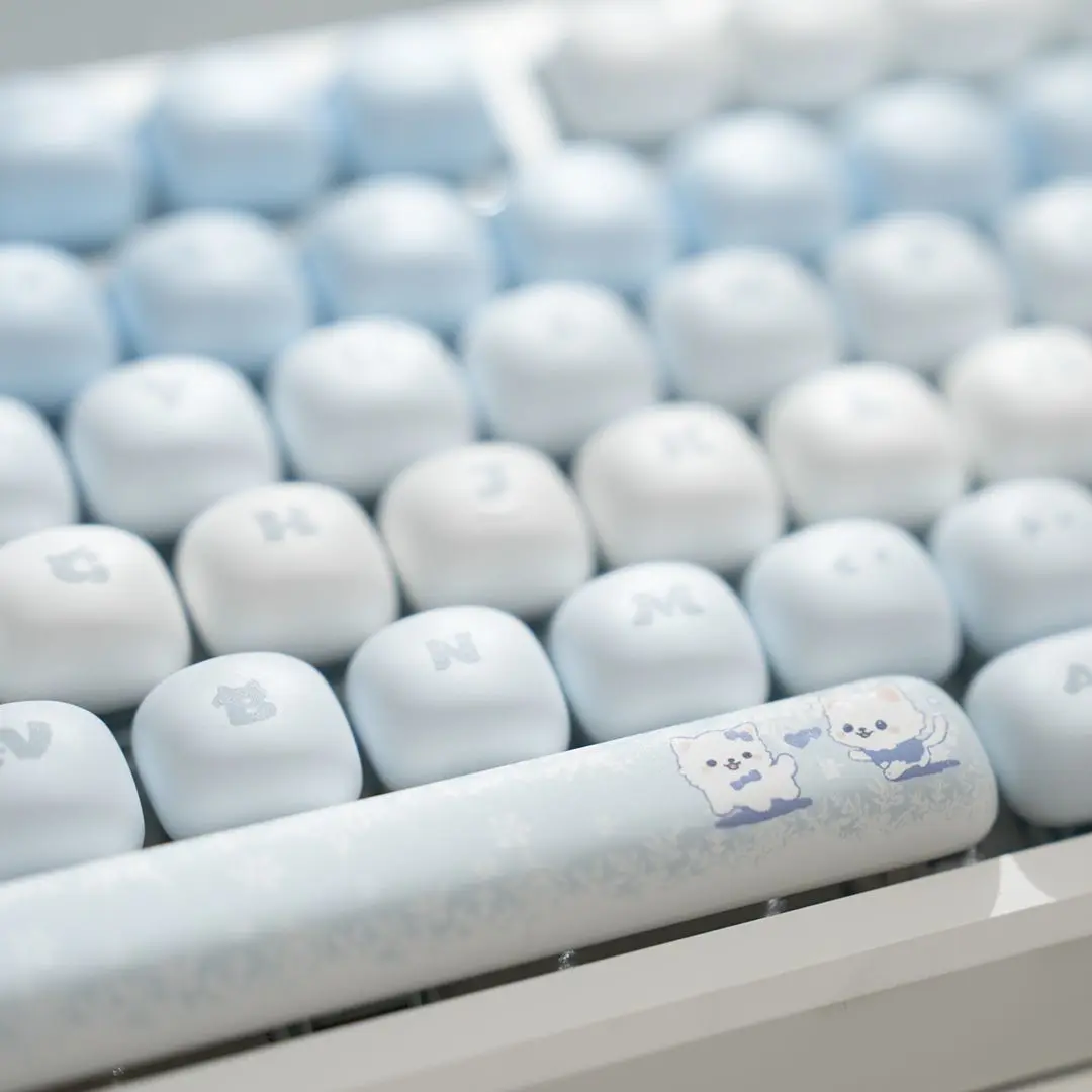 

Blue Meow Keycap MOG Rounded Highly Thermal Sublimation Craft Cute High Value Suitable for 68 60 108 and other keys