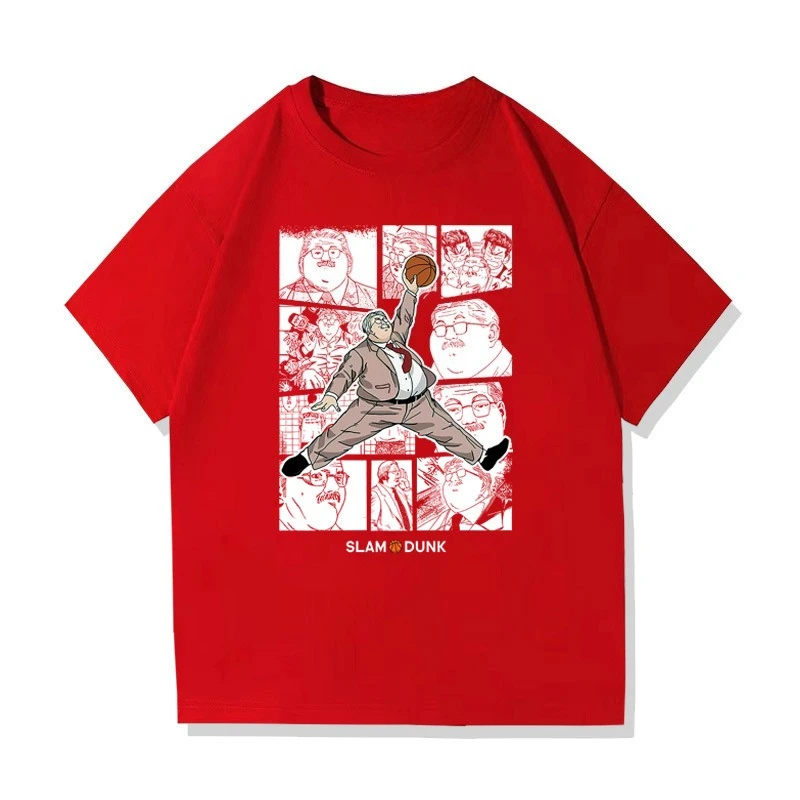 日本アニメーション スラムダンク アニメーション派生品 コットンプリント メンズ サマートレンド ブランド ルーズ