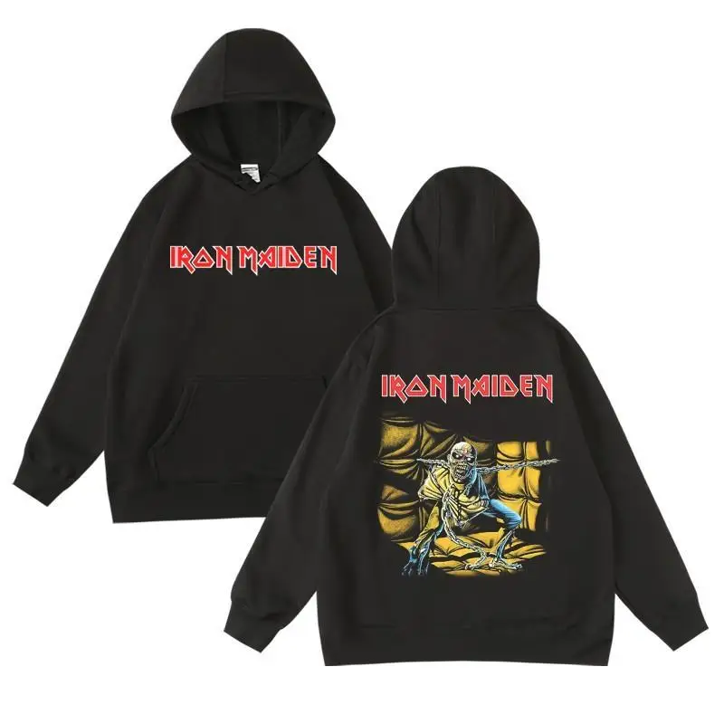 European and American metal rock band IronMaiden wearing hooded sweatshirts and autumn/winter maternity clothes