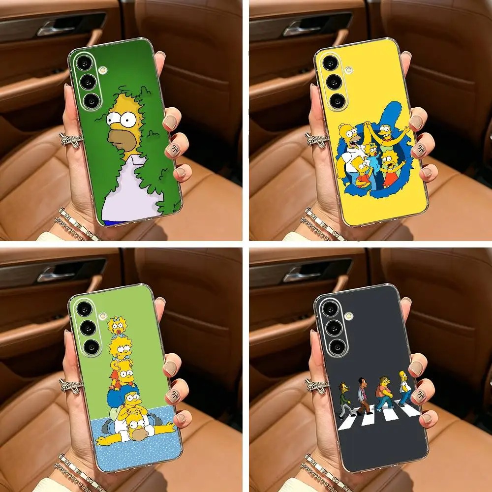 S-Simpsons C-Cartoon Clear Phone Case for Samsung Galaxy A71, A70, A52, A51, A40, A30