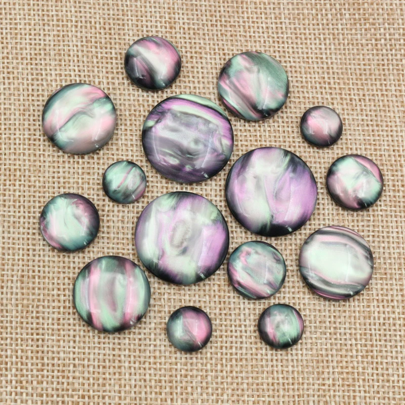, 8mm, 10mm, 12mm, 14mm 16mm 18mm 20mm 25mm okrągły czarny kolor powłoki Z płaskim z powrotem Cabochons żywiczne Cameo DIY tworzenia biżuterii ustalenia