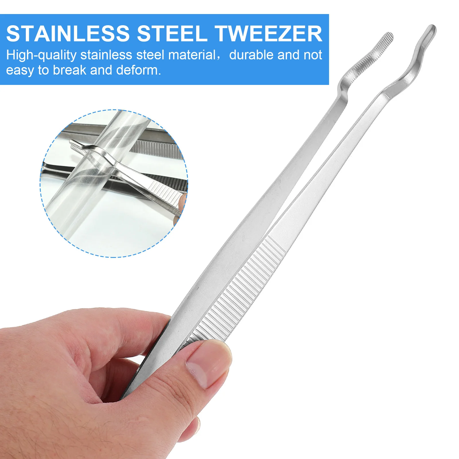 

1Pcs Precision Stainless Steel Test Tube Tweezer Extended Laboratory Equipment Experimental Tool for Tube Glass