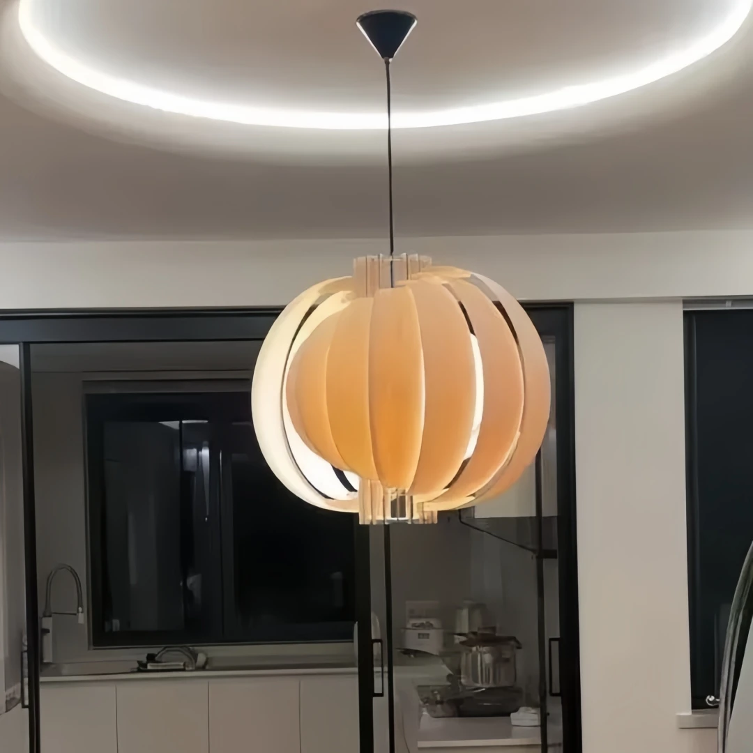Mid Century Modern Artistic Pendant Light Unique Spiral Sphere Hanging Lamp for Living Room Bedroom Dining Room Tea Room CafeE27