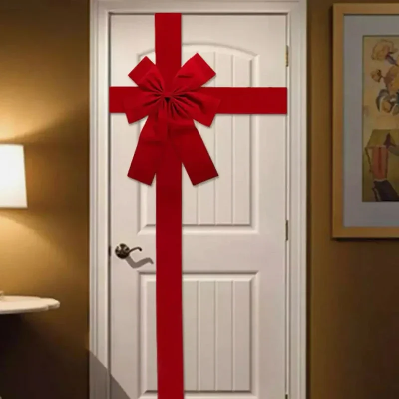 Weihnachten Haustür Dekoration Hängen Bogen Knoten Nachahmung Leinen Band Neue Jahr Weihnachten Haustür Dekor Großen Bogen Diy Material
