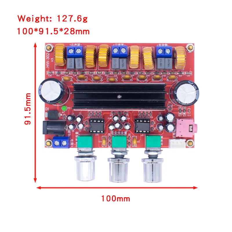 TPA3116D2 Channel 2.1 Digital Subwoofer Power Amplifier Board Module XH-M139 12V - 24V 2 * 50W + 100W
