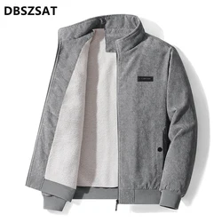 2023  Winter Men's Corduroy Jackets Casual Male Outwear Thick Velvet Windbreaker Jackets Mens Fleece Warm Jacket Brand Clothing