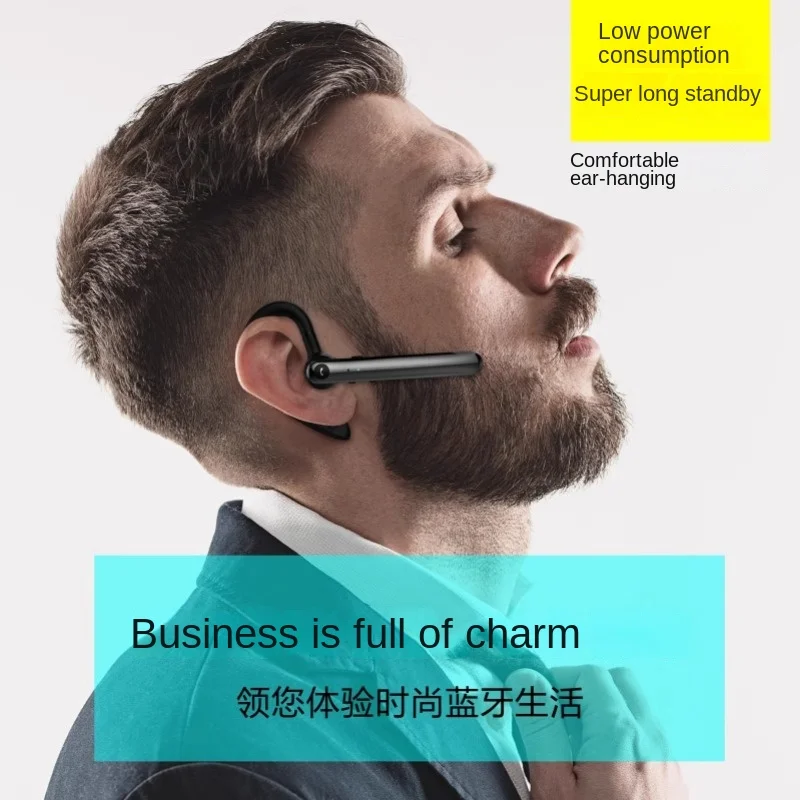 Single ear bluetooth headset 2024 new long battery life high definition call driver dedicated unilateral driving ear hanging