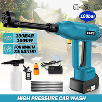 100Bar 6-IN-1 Brushless Electric High Pressure Car Washer Gun Cordless Car Washing Garden Cleaning Tool For Makita 21V Battery