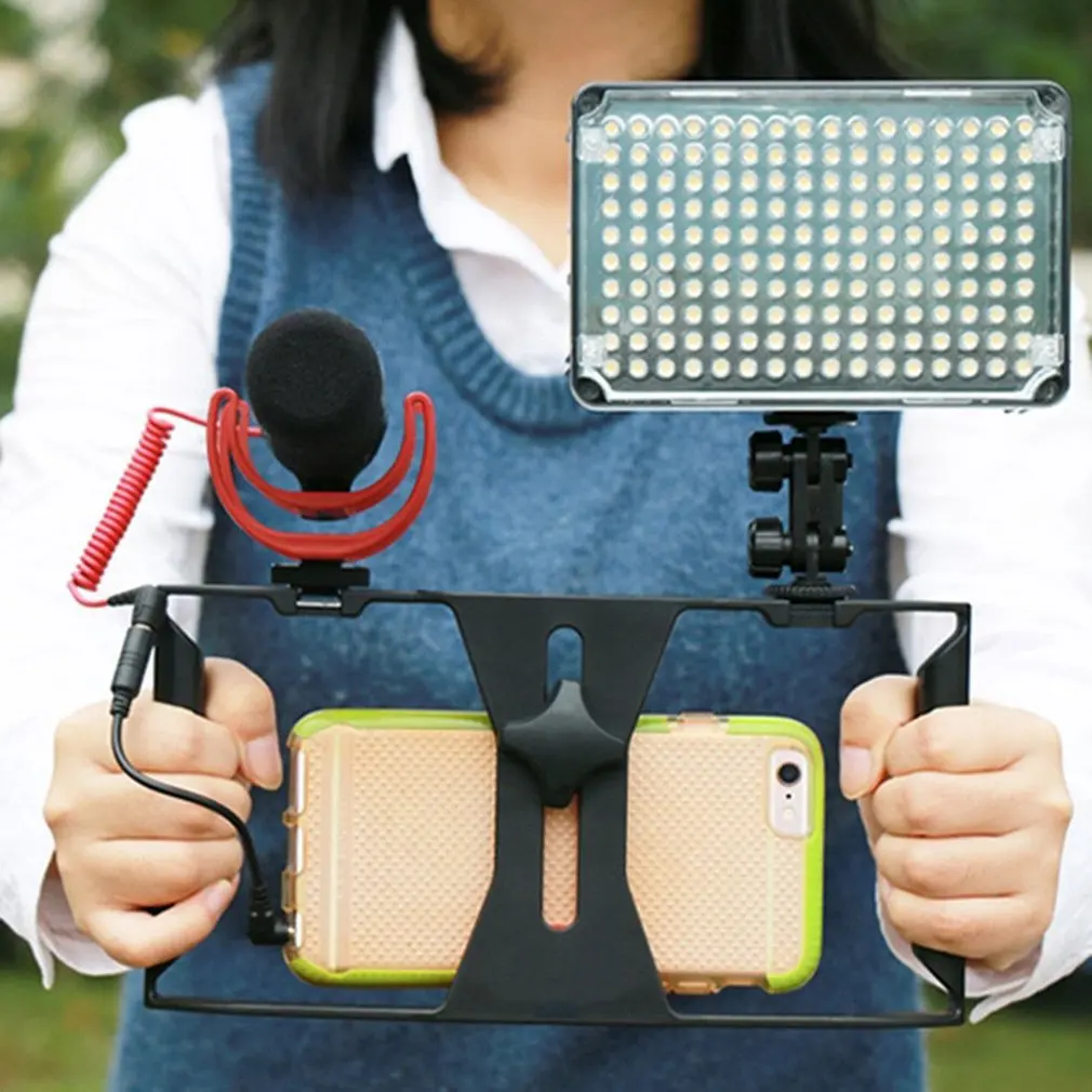 Rig Smartphone Video Rig Hand Grip Filmmaking Case Phone Video Stabilizer Handheld Tripod Mount for iPhone Android