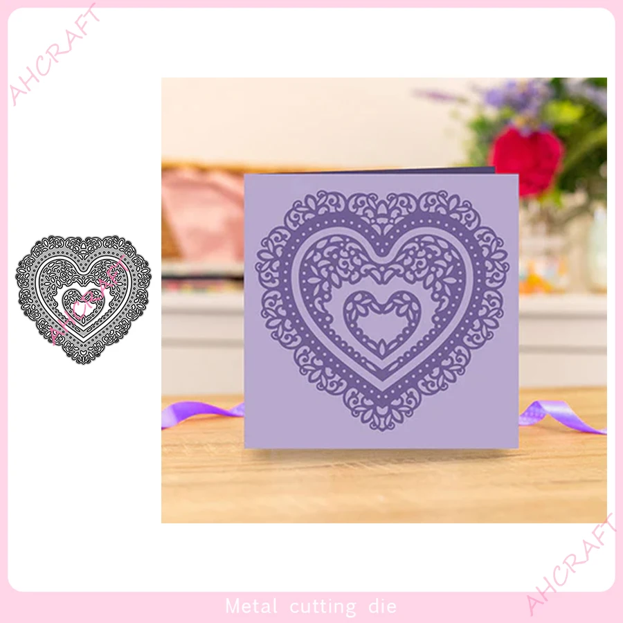 Swirling Heart Frame Metal Cutting Dies for DIY Scrapbooking Photo Album Decorative Embossing Paper Card Crafts Die Cut 