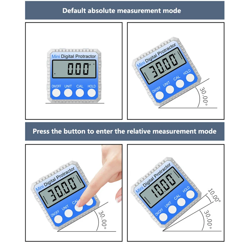 Magnetic Mini Digital Protractor 360° Digital Inclinometer Electronic Slope Angle Ruler Digital Level Angle Finder Measure Tool