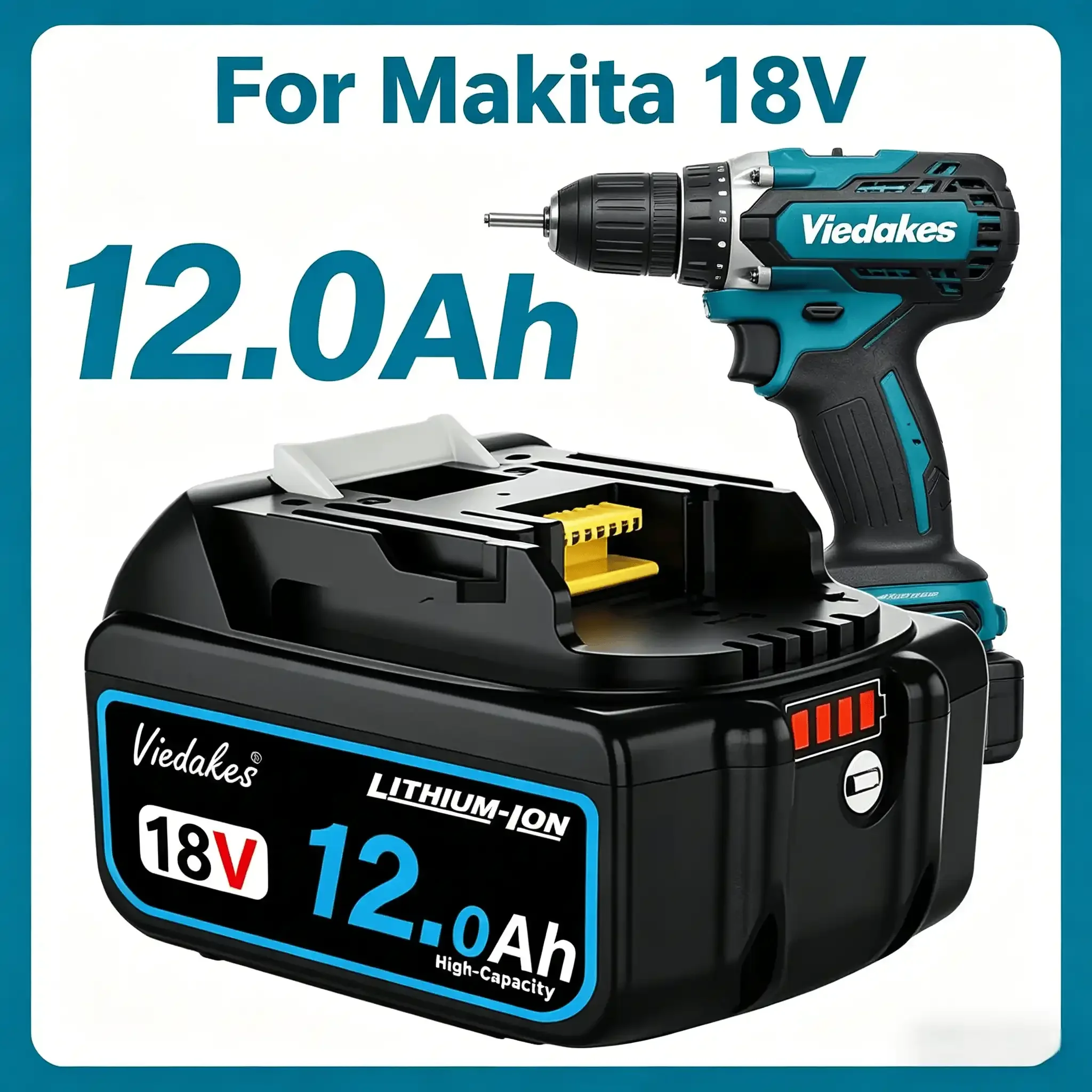 

High Capacity For Makita 18V Battery 10.0Ah LXT For DHR242 XPH16 XAG04 Rechargeable 18V Power Tool Battery Pack✅